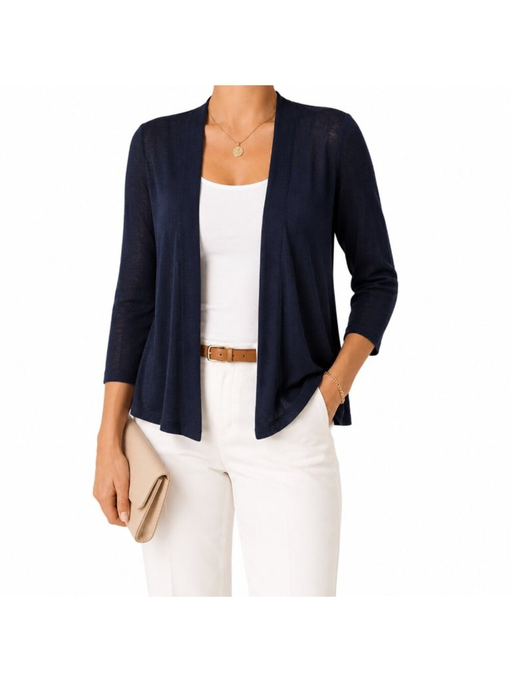 NEW Kim & Co. Navy Blue Lightweight Open Front Cardigan - Small